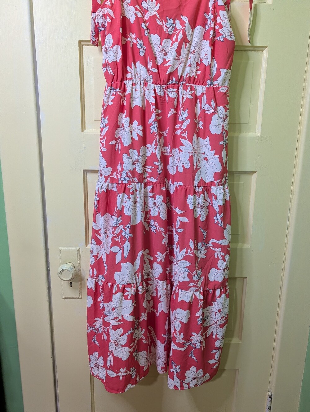 NWT Social Standard by Sanctuary Floral Tie Strap Maxi Sundress Large Pink - Picture 4 of 11